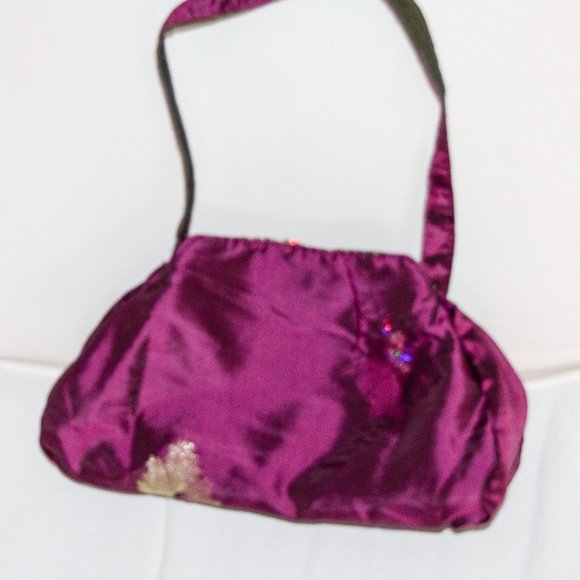 Reversible Maroon and Green Sequin Handbag - Picture 7 of 7